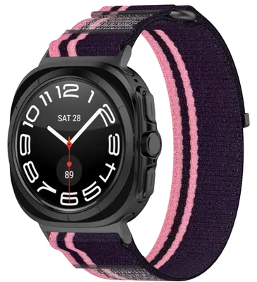 Produktbild von Für Samsung Galaxy Watch Ultra 47mm Design Nylon Klettverschluss Sport Arm Band M2