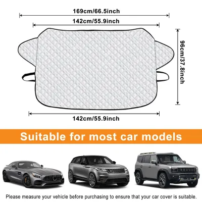 Produktbild von Autosonnenschutz für Frontscheibe, 99% UV-Schutz, 142x96 cm, faltbar, für Auto und SUV