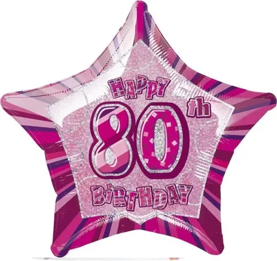 Produktbild von Unique Party - Glitzer - Folienballon, 80.  - Folie SG23895 (Einheitsgröße) (Pink)