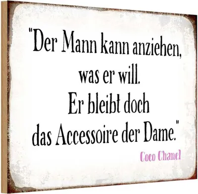 Produktbild von vianmo Holzschild 20x30 cm Mann kann anziehen was er will Männer Frauen