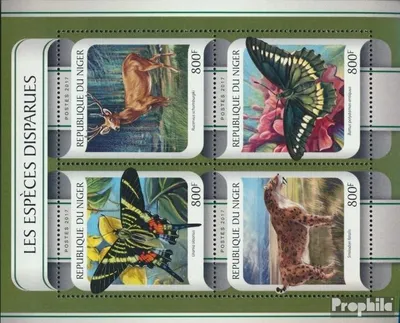 Produktbild von Briefmarken Niger 2017 Mi 4895-4898 Kleinbogen (kompl. Ausg.) postfrisch Ausgestorbene Spezies