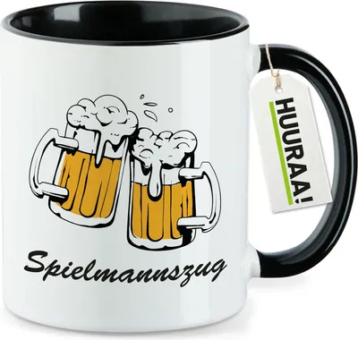 Produktbild von Huuraa Kaffeetasse Spielmannszug Schützenfest 330ml Schwarz Keramik Kaffeebecher Geschenkidee
