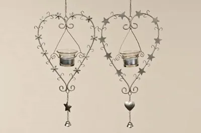 Produktbild von Windlicht Metall Herz/Stern, H.24 cm Stückpreis