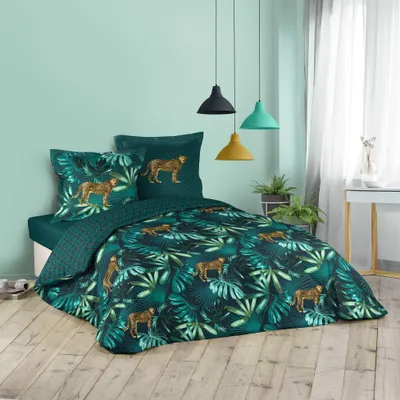 Produktbild von 3tlg. Wende Bettwäsche 240x220 Baumwolle Übergröße Bettdecke Leopard Bettbezug