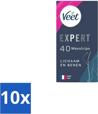 Image de Veet Expert - Bandes d'épilation - Corps & Jambes - Peau sensible - 40 bandes - Pack avantage - 10 pièces