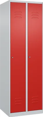 Produktbild von CP Spind Classic Plus lichtgrau, verkehrsrot 080000-20 S10025, 2 Schließfächer 60,0 x 50,0 x 185,0 cm