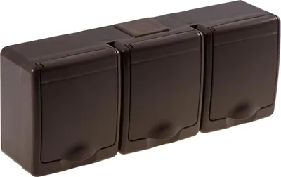 Produktbild von Aufputz Steckdose 3-fach Dose dreifach Feuchtraum IP44 braun serie BETA
