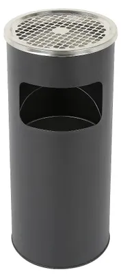 Image de Ensemble de cendriers - Cendriers en acier inoxydable - Lot de 2 - Pour restaurant, bar, jardin - Adaptés pour l'intérieur et l'extérieur - Noir