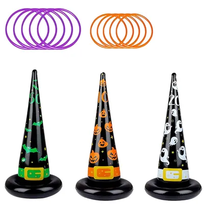 Aufblasbares Wurfspiel mit 3 Hexen und 10 Ringen