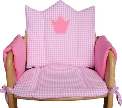 Sitzkissen Sitzverkleinerer rosa kariert Krone für Herlag Treppenhochstuhl