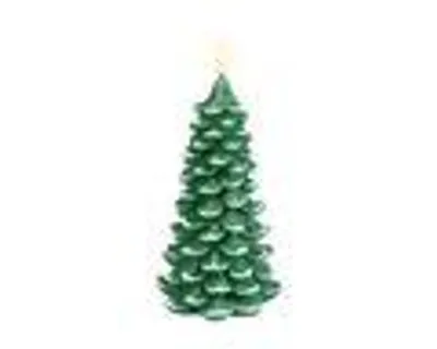 Produktbild von LED Kerze Tannenbaum aus Wachs schneebedeckt 18,5x8,5cm Flacker Effekt