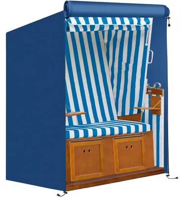 Produktbild von Strandkorb Schutzhülle Winterfest 600D Oxford 135x105x175/140cm Blau Wasserdicht Reißfest UV-Beständig Winddicht