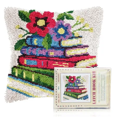 Produktbild von Knotenkissen Set mit Blumenmuster für Anfänger und Erwachsene - Handgemachte Kissen Dekorationen