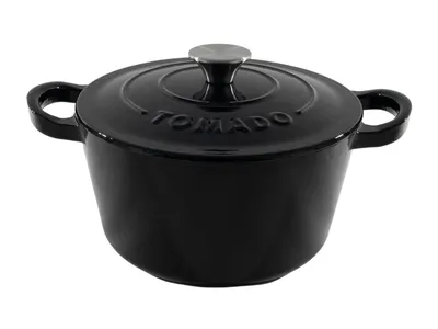 Image de TOMADO poêle à frire noire - fonte - émaillée - ø 24 cm / 4.5 litres