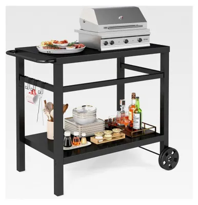 Produktbild von 2-stöckiger Grilltisch für den Außenbereich mit Metallplatte