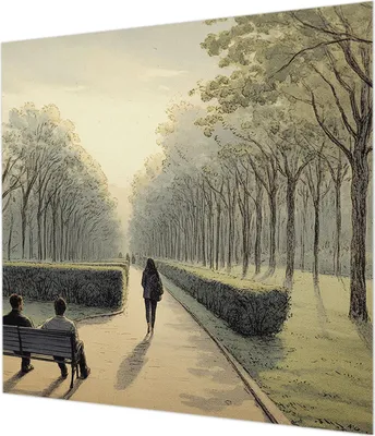 Produktbild von Wandtapete - Dekorative Tapete für Wohnzimmer - Tapetenfolie für Wanddekoration - 250x250 cm - Parkfrieden