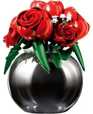Image de Sluban Flowers M38-P8061 Bouquet de roses rouges dans un vase