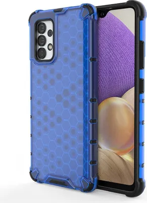 Produktbild von Samsung Galaxy A03s (166,5) Schutzhülle, robuste Honeycomb-Hülle mit flexiblem Rahmen - Blau