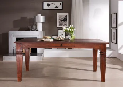 Produktbild von MASSIVMOEBEL24 Esstisch Akazie 140x90x76 nougat lackiert OXFORD #602
