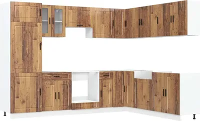 Produktbild von vidaXL 14-tlg. Küchenschrank-Set Porto Altholz-Optik Holzwerkstoff