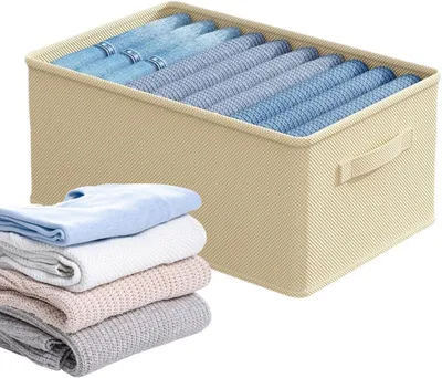 Productafbeelding van Opvouwbare stoffen opbergbakken met handgrepen voor boeken en kleding – Landuary