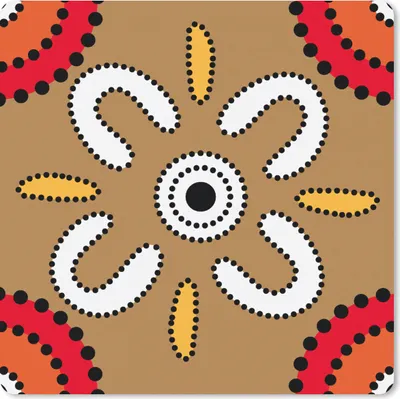 Produktbild von MuchoWow® Mauspad Mousepad Design - Blumen - Punkte 20x20 cm - Mousepads - Maus Mat - Pad - Mausunterlage - Desk Mat - Bureauartikeln