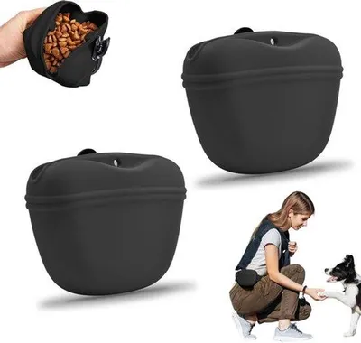 Produktbild von Hunde Belohnungstasche - 2 Stücke - Hunde Belohnungstasche - Süßigkeiten & Snacktasche - Hundetraining - Agility für den Hund - Hunde Auslaustasche - Hundewandertasche - Hunde Spielzeug - Hunde Intelligenz Training - Ausbildung - Spaziergang - Schwarz