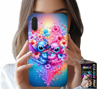 Zdjęcie produktu dla Etui Do Huawei P20 - Niebieski I Różowy Serce Kwiatki