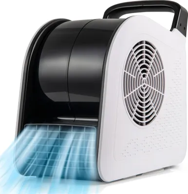 Produktbild von GOPLUS Bodengebläse, Air Mover Gebläse 130W mit 3 Luftgeschwindigkeiten, 185° drehbarem Kopf, Standventilator tragbar, Windmaschine, Schwarz + Weiß