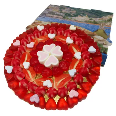 Produktbild von Fruchtgummi Love Pizza im Pizzakarton luftdicht verschweißt 450g