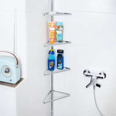 Obrázek produktu pro HI Teleskopická koupelnová polička (145 - 250 cm) chromovaná 33252