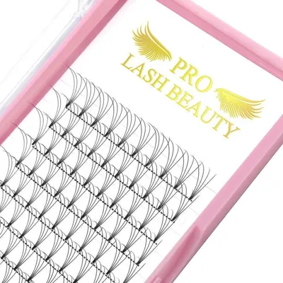 Produktbild von Fertigfächer Wimpernverlängerung 4D D-Curl 0.07mm 13mm Schwarz 12 Stück