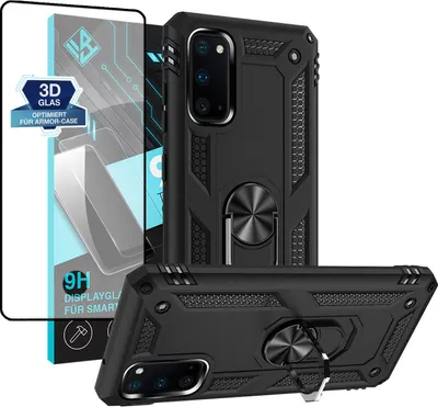 Produktbild von Armor Outdoor Handyhülle für Samsung Galaxy S20 Handy Panzer Case Schutzhülle mit 9H Displayglas Displayschutz Farbe: Schwarz