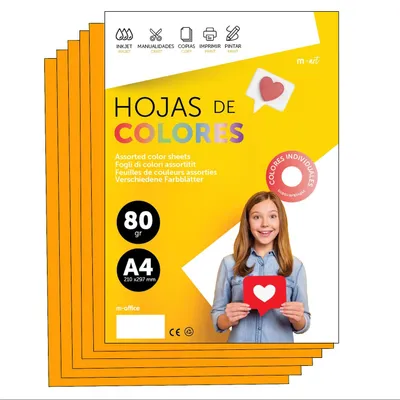 Zdjęcie produktu dla Kolorowy papier A4 o gramaturze 80g, idealny do drukarek i rękodzieła. Kolorowe arkusze dla dzieci, do kreatywnych projektów