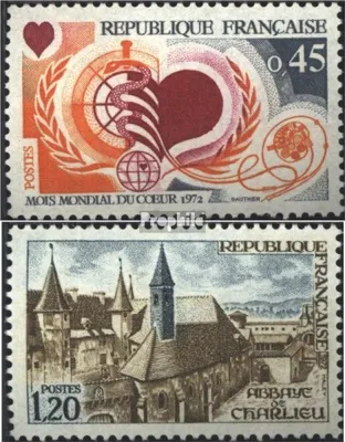 Produktbild von Briefmarken Frankreich 1972 Mi 1785,1790 (kompl.Ausg.) postfrisch Herzmonat