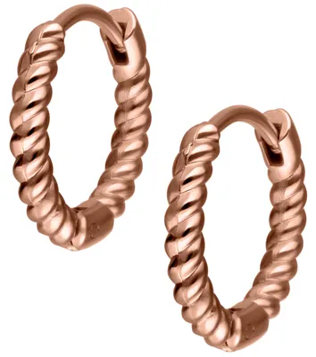 Produktbild von Wildcat Ohrringe - Twisted Little Hoops Pairs 10 mm - Roségold - Chirurgenstahl 316L - wasserfest, langlebig, hautverträglich, Roségold