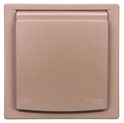 Produktbild von ASFORA SCHUKO-Steckdose IP44 mit Rahmen (1fach) braun EPH3100369