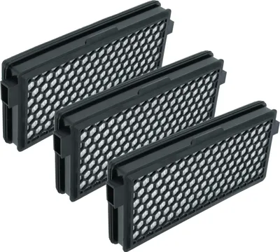 Produktbild von vhbw 3x Staubsaugerfilter kompatibel mit Miele Complete C3 Cat & Dog PowerLine, C3 Celebration Staubsauger - HEPA-Aktivkohlefilter Schwarz Weiß