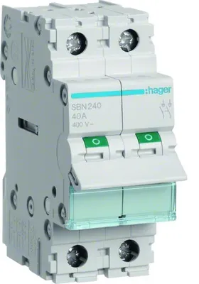 Image de SBN240 Interrupteur-sectionneur 40A 2P 2M 400V AC