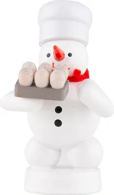 Produktbild von Schneemann Bäcker mit Eier (8cm) von Zenker Volkskunst