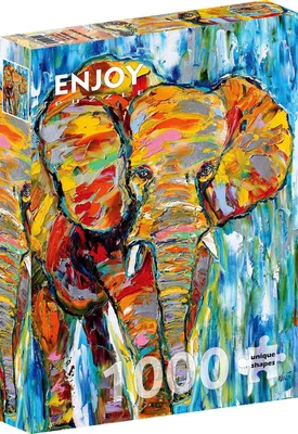 Zdjęcie produktu dla Puzzle 1000 elementów Enjoy – Kolorowy słoń