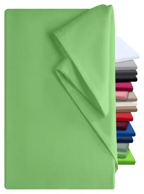 Image de Parure de lit en coton, sans élastique, dimensions 240 x 275 cm, couleur verte
