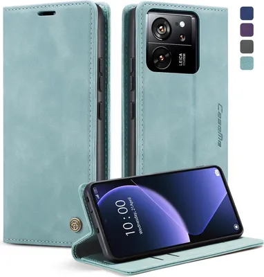 Immagine prodotto di KZB Custodia per cellulare Xiaomi 13T Pro Custodia in pelle Flip Blu chiaro