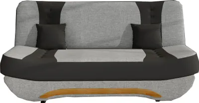 Produktbild von Sofa mit Schlaffunktion und Bettkasten, Couch für Wohnzimmer, Schlafsofa Federkern Sofagarnitur Polstersofa Wohnlandschaft mit Bettfunktion -194 x 92 x 95cm  Feba (Hellgrau+Schwarz (Sawana 21+ Soft 11))