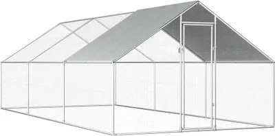 Obrázek produktu pro Venkovní klec pro kuřata 2,75 x 6 x 1,92 m pozinkovaná ocel
