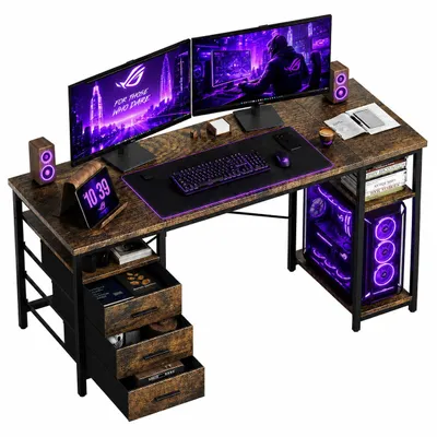 Produktbild von Schreibtisch 120x60x75cm Umkehrbarer PC Tisch, Bürotisch Moderner Stil für Computer