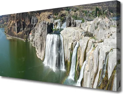 Produktbild von Tulup Leinwand-Bilder 100x50 Wandbild Canvas Kunstdruck Gebirge Wasserfall Landschaft