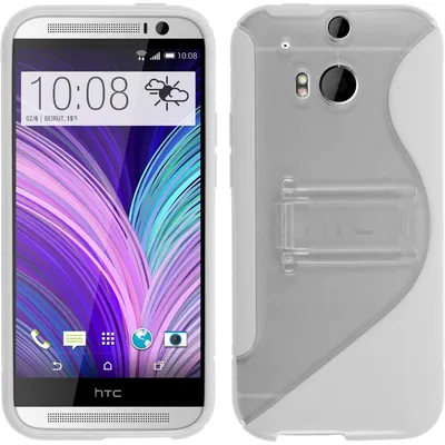 Produktbild von PhoneNatic Case kompatibel mit HTC One M8 - weiß Silikon Hülle  + 2 Schutzfolien