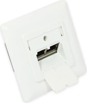 Produktbild von Netzwerkdose Cat. 6A, 2xRJ45, geschirmt, UP, vertikale Kabelzuführung, signalweiß RAL9003, Good Connections®