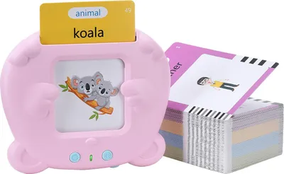 Zdjęcie produktu dla Czytnik kart inteligentnych z 224 treściami w języku angielskim, czytnik dla dzieci do nauki słówek dla wczesnej edukacji, różowy